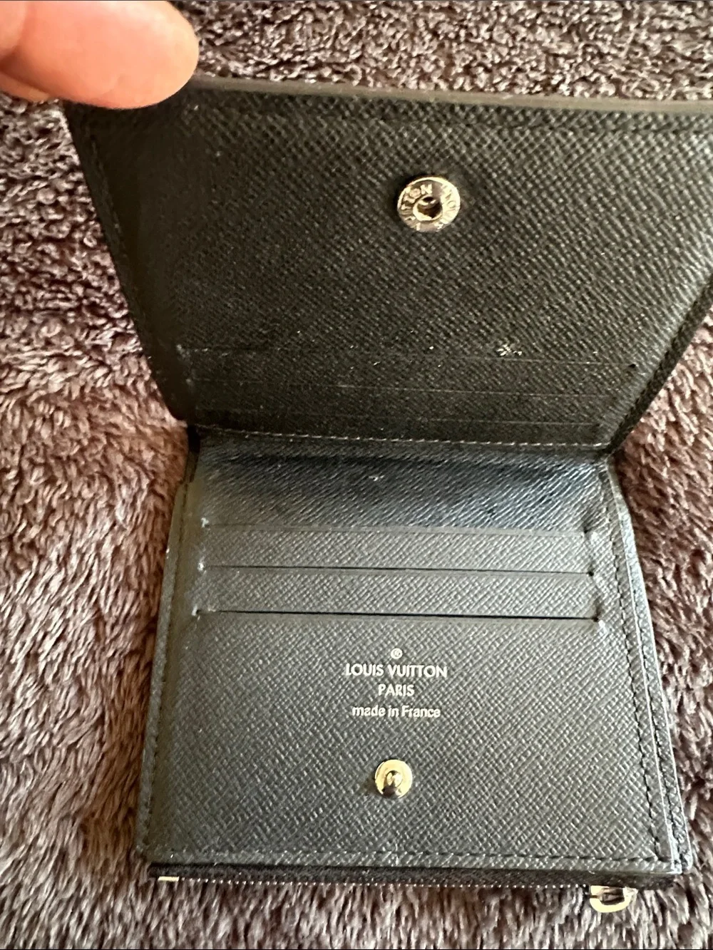 Louis Vuitton Damier Compact Zip Wallet BLACK (AUTHENTIC)